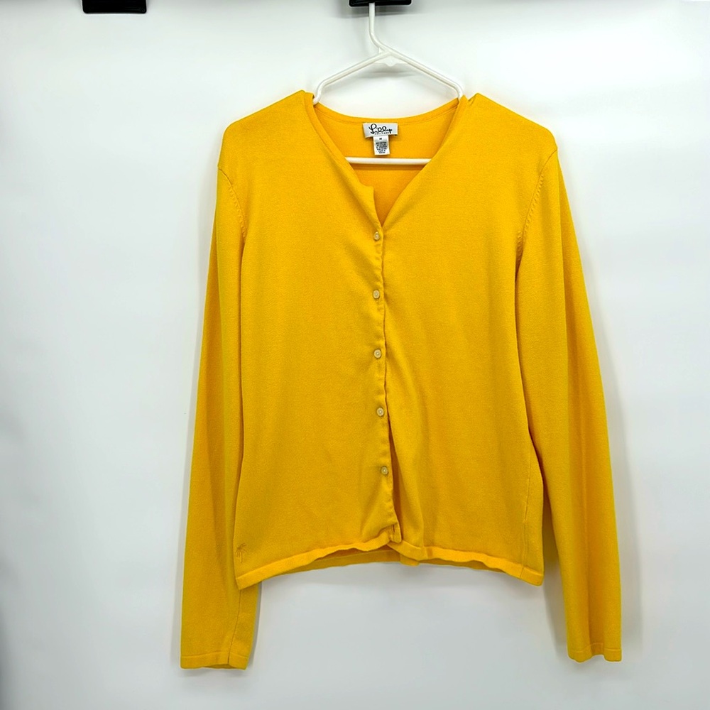 Lily Pulitzer Yellow Cardigan preppy fall 2025 cottage core